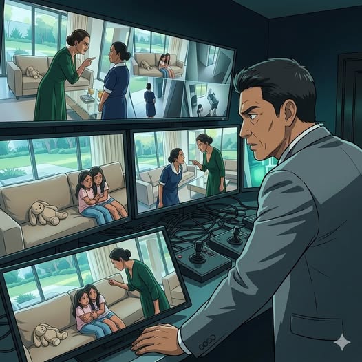 Namun apa yang ia saksikan dari kamera tersembunyi di dalam mansionnya—antara tunangannya, asisten rumah tangga, dan anak-anaknya—membuat dadanya sesak dan napasnya tercekat.