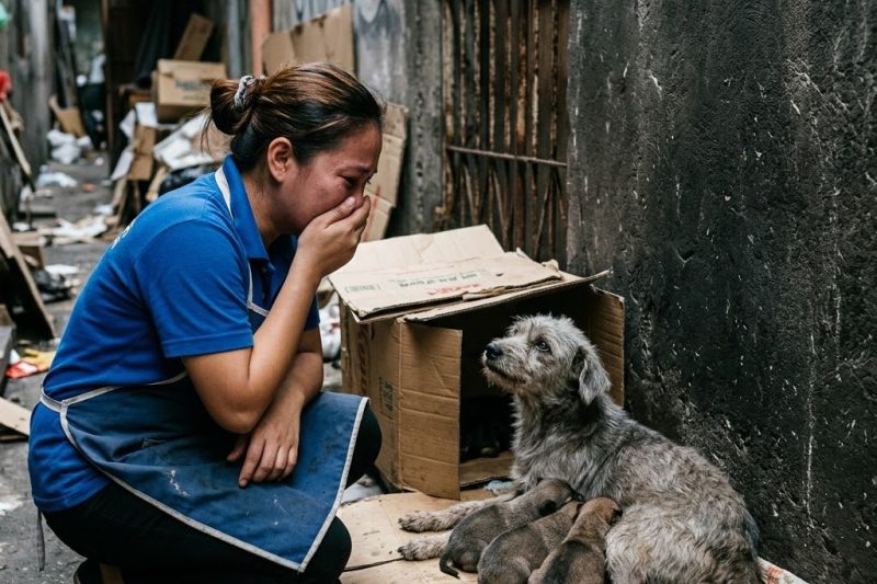 Anjing kecil itu sudah berhari-hari duduk di depan warung makan—tidak menggonggong, tidak mendekati siapa pun, dan tidak meminta apa-apa… sampai seorang pelayan wanita menemukan alasan mengapa ia menatap setiap piring seolah sedang menunggu sesuatu yang lebih penting daripada makanan. 