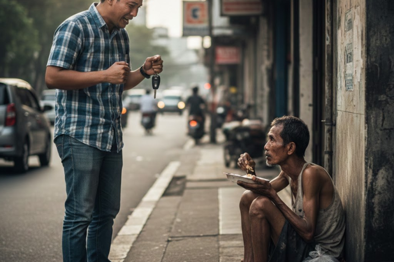 “KAK, DI MANA AGUNGNYA RUMAH MEWAH YANG AKU BANGUN?! KENAPA KAKAK MALAH TIDUR DI KANDANG BABI?!” — TERIAK SEORANG PEKERJA MIGRAN (TKI) YANG BARU SAJA PULANG, PENUH AMARAH DAN KELELAHAN SETELAH BERTAHUN-TAHUN BEKERJA DI NEGERI ORANG.