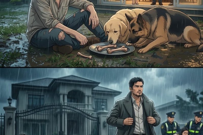 AKU DIPAKSA OLEH KELUARGA ISTRIKU UNTUK MAKAN TULANG SISA BERSAMA ANJING DI LUAR RUMAH SAAT HUJAN DERAS, HANYA KARENA SEBUAH HADIAH MURAH. MEREKA MENGIRA AKU SUDAH BENAR-BENAR HANCUR DAN DIPERMALUKAN. NAMUN KEESOKAN HARINYA, SEBUAH KONVOI MOBIL MEWAH DAN SEBUAH HELIKOPTER TURUN DI DEPAN MANSION MEREKA, DAN PRIA YANG TURUN DARI SANA BERLUTUT DI DEPANKU.