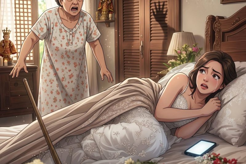 IBU MERTUA NAIK SAMBIL MEMBAWA SEBATANG KAYU UNTUK MEMUKUL MENANTUNYA KARENA MASIH BERBARING HINGGA PUKUL SEPULUH PAGI… TAPI SAAT IA MENARIK SELIMUT DAN MELIHAT APA YANG ADA DI BAWAHNYA, KAYU ITU LANGSUNG TERLEPAS DARI GENGGAMANNYA.**