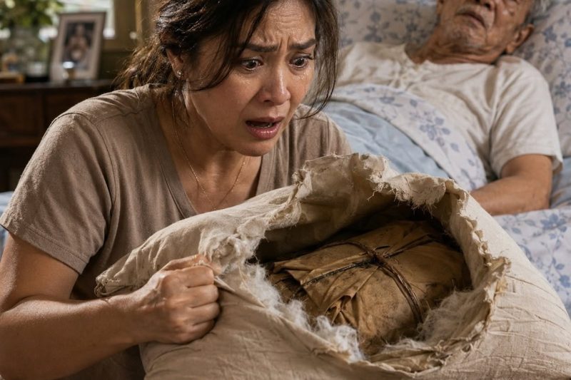 AYAH MERTUAKU TIDAK MEMILIKI PENSIUN. SELAMA DUA BELAS TAHUN AKU MERAWATNYA. SEBELUM MENINGGAL, IA MEMBERIKANKU SEBUAH BANTAL TUA. HAMPIR SAJA AKU MEMBAKARNYA KARENA LELAH DAN KECEWA… TAPI SESUATU JATUH DARI DALAMNYA DAN MEMBUATKU MEMBEKU…**