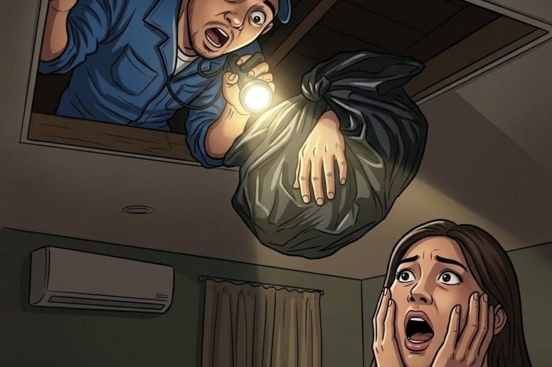 KETIKA TEKNISI MEMPERBAIKI AC, DIA MENEMUKAN SESUATU DI DALAM PLAFON KAMAR TIDUR KAMI… SEBUAH TAS TANGAN WANITA YANG TIDAK PERNAH KUKENAL. AKU LANGSUNG CURIGA SUAMIKU PUNYA “WANITA SIMPANAN”. TAPI SAAT TAS ITU DIBUKA, TERUNGKAPLAH KENYATAAN YANG BERHUBUNGAN DENGAN RAHASIA LAMA MILIK IBU MERTUAKU.**