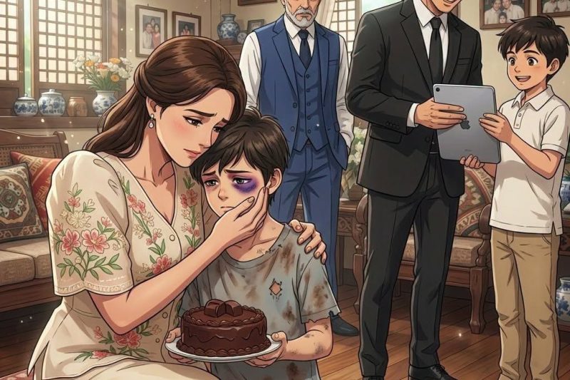 Karena Putranya yang Berusia Tujuh Tahun Meminta Kue Ulang Tahun Sederhana, Seorang Ayah Menamparnya Tanpa Ampun. Keesokan Harinya, Ia Justru Membelikan iPad Baru untuk Keponakannya. Namun saat sang Kakek Melihat Bekas Tamparan di Wajah Bocah Itu, Ia Hanya Mengucapkan Satu Kalimat: “Besok, Semua yang Kamu Banggakan Akan Hilang.”**