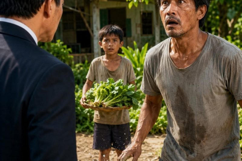 Seorang Pengusaha Ternama Melihat Bocah Penjual Sayur yang Wajahnya Sangat Mirip Dengannya Saat Masih Kecil. Namun Ketika Ia Mendatangi Keluarga Bocah Itu, Orang yang Membuka Pintu Benar-Benar Mengguncang Hidupnya…**